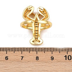 Латунные микро проложить манжеты кольца кубического циркония&nbsp;RJEW-C145-01A-G