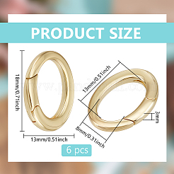 6 шт. латунные пружинные кольца-затворы&nbsp;KK-BC0014-91