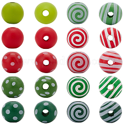 100 шт. 10-х видов окрашенных натуральных деревянных бусин&nbsp;WOOD-PA0001-34