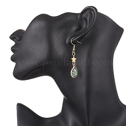 5 пара латунных эмалевых серег-подвесок 5 стилей&nbsp;EJEW-JE06570