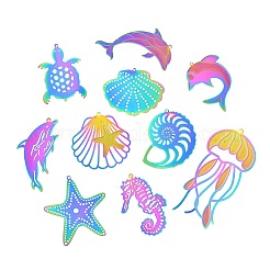 16 шт. 16 стиля ионное покрытие (IP) нержавеющая сталь 304 травленые металлические украшения подвески&nbsp;STAS-CJ0002-56