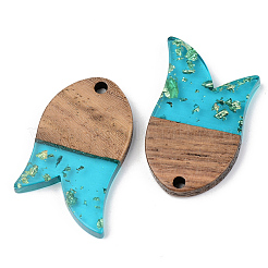 Подвески из прозрачной смолы и ореха&nbsp;RESI-S389-060B-B03