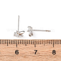 Серьги-гвоздики из латуни с прозрачным фианитом и прозрачным фианитом&nbsp;EJEW-L278-02P