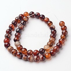 Натуральные полосатые агатовые / полосатые агатовые бусинки&nbsp;G-D845-05-8mm