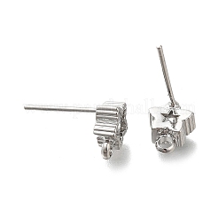 Фурнитура для сережек-гвоздиков из латуни с кубическим цирконием&nbsp;KK-Q048-17P