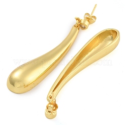 Серьги-гвоздики в форме слезы с микропаве из кубического циркония из латуни&nbsp;EJEW-K293-17G