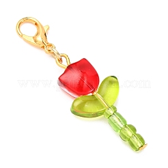 5 шт. подвесные украшения в виде тюльпана из стекла&nbsp;HJEW-JM04155