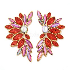 Серьги-гвоздики из нержавеющей стали 304 со стеклянными вставками для женщин&nbsp;EJEW-M095-10G-02