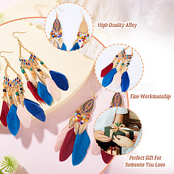 2 пара серег-перьев 2 стилей&nbsp;EJEW-TA0001-46