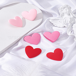 3 пара двухцветных акриловых сережек-гвоздиков&nbsp;EJEW-LP0001-93