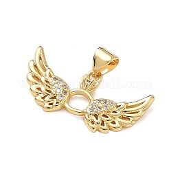 Латунные микропаве прозрачные подвески с фианитом&nbsp;KK-F930-23B-G