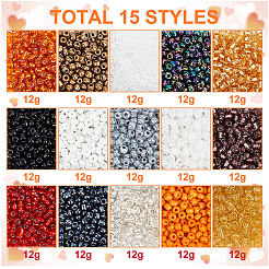 15 цвет хэллоуинстеклянные бусины&nbsp;SEED-HY0001-17A