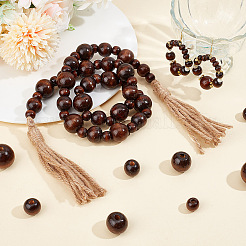 350 шт. 9 стиля деревянные европейские бусины с большим отверстием&nbsp;WOOD-OC0003-79