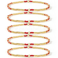 5 шт. браслет в стиле бохо из многорядных бусин со стеклянными вставками.&nbsp;XH2796