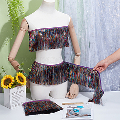 Кружевная отделка с кисточками из полиэстера&nbsp;OCOR-WH0070-250A