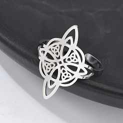 Кольца-манжеты из нержавеющей стали 304 с открытыми узлами ведьм для женщин&nbsp;AJEW-U005-01P