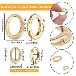 8 шт. 2 стиля стойки с покрытием из латуни пружинные затворные кольца&nbsp;KK-BBC0014-15