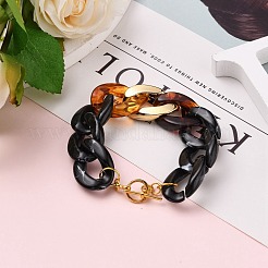 Акриловые браслеты-цепочки с кубинскими звеньями&nbsp;BJEW-JB05659