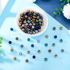 150 шт. 10 цвета гальванические натуральные бусины из вулканического камня&nbsp;G-PJ0001-03B