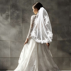 Свадебная фата из полиэстера&nbsp;DIY-WH0899-485A