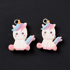 Подвески в виде единорогов из непрозрачной смолы&nbsp;RESI-G040-A01