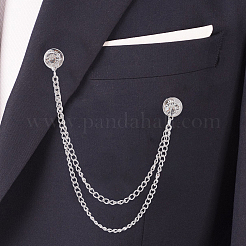 2 шт. 2-цветные плоские круглые булавки со стразами из цинкового сплава&nbsp;JEWB-CP0001-51