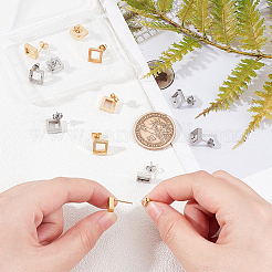 6 пара сережек-гвоздиков из нержавеющей стали 304 двух цветов&nbsp;STAS-UN0031-70