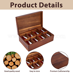 8 решетчатый деревянный ящик для хранения чайных пакетиков&nbsp;CON-WH0088-48B