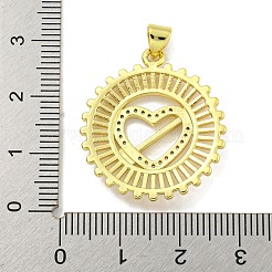 Подвеска из латуни с микропаве из прозрачного кубического циркония&nbsp;KK-B091-34G