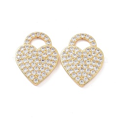 Подвески в форме сердца из латуни с прозрачным кубическим цирконием&nbsp;KK-G435-29G