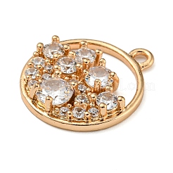 Латунные микропаве прозрачные подвески с фианитом&nbsp;LS-ZIRC-U003-01G-01