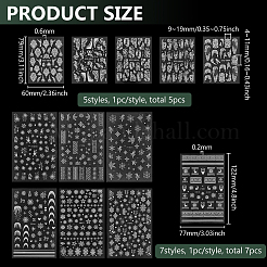 12 шт. 12 стиля ПВХ наклейки для ногтей&nbsp;MRMJ-PH0002-91