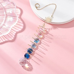 Стеклянные круглые и восьмиугольные бусины подвесные ловцы солнца&nbsp;HJEW-JM04606