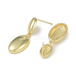 Серьги-гвоздики из латуни с реечным покрытием&nbsp;EJEW-U006-06G