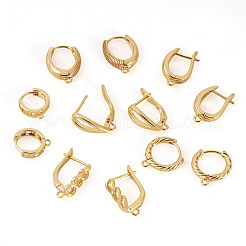 12 шт. 6 стиля латунных сережек-колец&nbsp;KK-TA0002-88