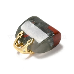 Латунные подвески из натурального африканского кровавого камня&nbsp;KK-E274-01G-20
