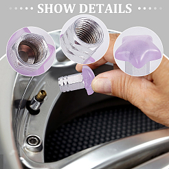 20 шт. 5-цветные колпачки для вентилей шин из смоляной звезды и алюминиевого сплава&nbsp;HJEW-NB00310