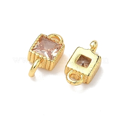 Латунные подвески-коннекторы с квадратными фианитами&nbsp;KK-P348-12G-04