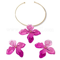 Комплекты из серег-гвоздиков и чокеров с цветочным узором для женщин&nbsp;WG356AA-01