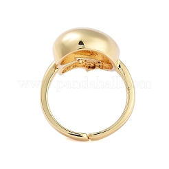 Стойка с покрытием каплевидной латуни микро-паве с кубическим цирконием открытые манжеты кольца для женщин&nbsp;RJEW-B064-03G