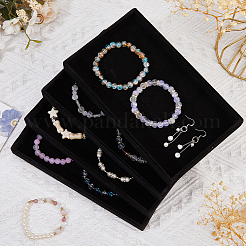 Прямоугольные бархатные подносы для демонстрации ювелирных изделий для колец&nbsp;ODIS-WH0113-14A