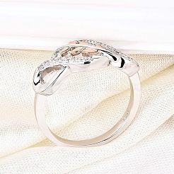 Кольца для женщин из цинкового сплава со стразами&nbsp;FS-WG08E4B-06