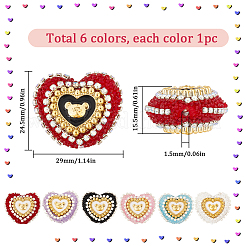 6 шт. 6-х цветные акриловые пластиковые бусины&nbsp;FIND-SC0013-08B