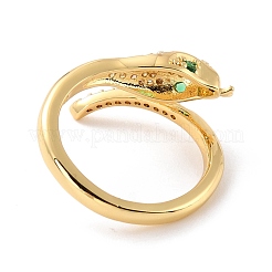 Кольцо-манжета со змеиным цирконием для нее&nbsp;RJEW-C017-05G-RS