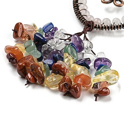 Подвеска из латуни в виде совы и натурального розового кварца&nbsp;HJEW-C006-01D