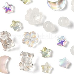 122шт. 8 стиля гальванических прозрачных стеклянных бусин&nbsp;EGLA-FS0001-51