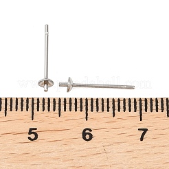 Фурнитура для сережек-гвоздиков из нержавеющей стали оригинального цвета&nbsp;X-STAS-Q036-1