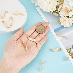 10 шт. латунная закрученная прямоугольная фурнитура для сережек-гвоздиков&nbsp;KK-BC0010-95