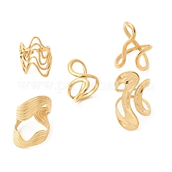 5 шт. открытые манжеты из нержавеющей стали 304 для женщин&nbsp;RJEW-K313-07G