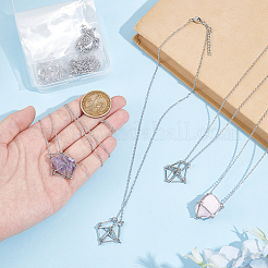 10 шт. 201 нержавеющая сталь макраме мешочек пустой держатель камней для изготовления подвесок ожерелий&nbsp;MAK-UN0001-52